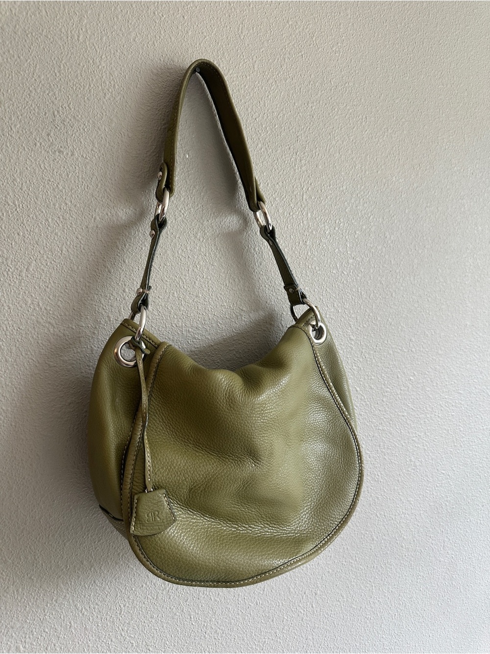 Banana Republic Olive Green Leather Hobo Shoulder Bag